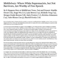 The Campus: &quot;Middlebury: Where White Supremacists, but Not Survivors, Are Worthy of Free Speech&quot;