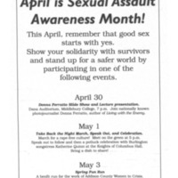 Sexual Assault Awareness Month Announcement