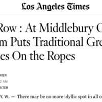 LA Times: &quot;Frat Row: At Middlebury College, Sexism Puts Traditional Greek Houses On the Ropes&quot;