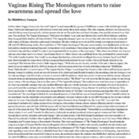 The Campus: &quot;Vaginas Rising The Monologues return to raise awareness and spread the love&quot;
