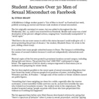 The Campus: &quot;Student Accuses Over 30 Men of Sexual Misconduct on Facebook&quot;