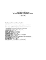 (2008) Report of the Task Force on<br /><br />
the Status of Women at Middlebury College