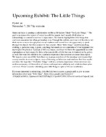 November 7, 2017 - Upcoming Exhibit- The Little Things.pdf