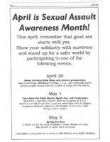 Sexual Assault Awareness Month Announcement 