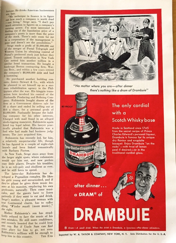 Ad for Drambuie, a sweet liqueur made from scotch whiskey, 44. · Magazines